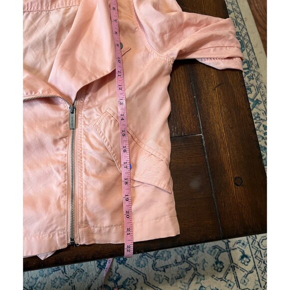 Sanctuary Moto Jacket Lyocell Blush Pink Lightweight Style Zip Up Lightweight L - Picture 7 of 7